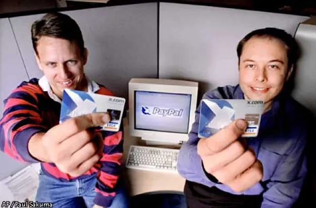 Ο Peter Thiel και ο ιδρυτής του PayPal Elon Musk, 2000